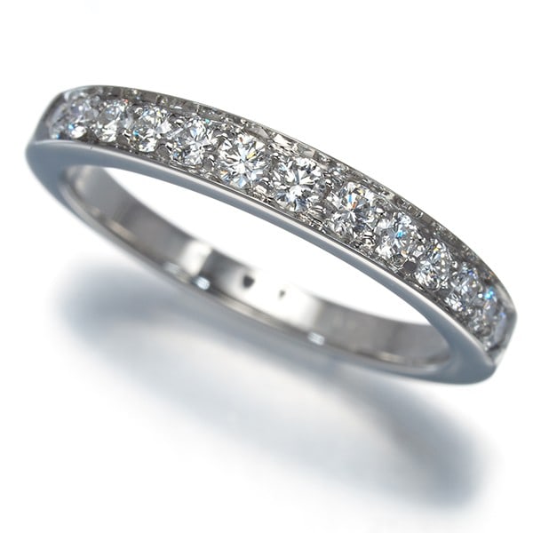 Platinum Tiffany&Co. Ring Diamond Half Eternity Us5 950: Platinum Tiffany&Co. Ring Diamond Half Eternity Us5 950 A stunning Platinum Tiffany&Co. ring showcases a natural diamond set in a half eternity band, creating a timeless and elegant look that exudes s