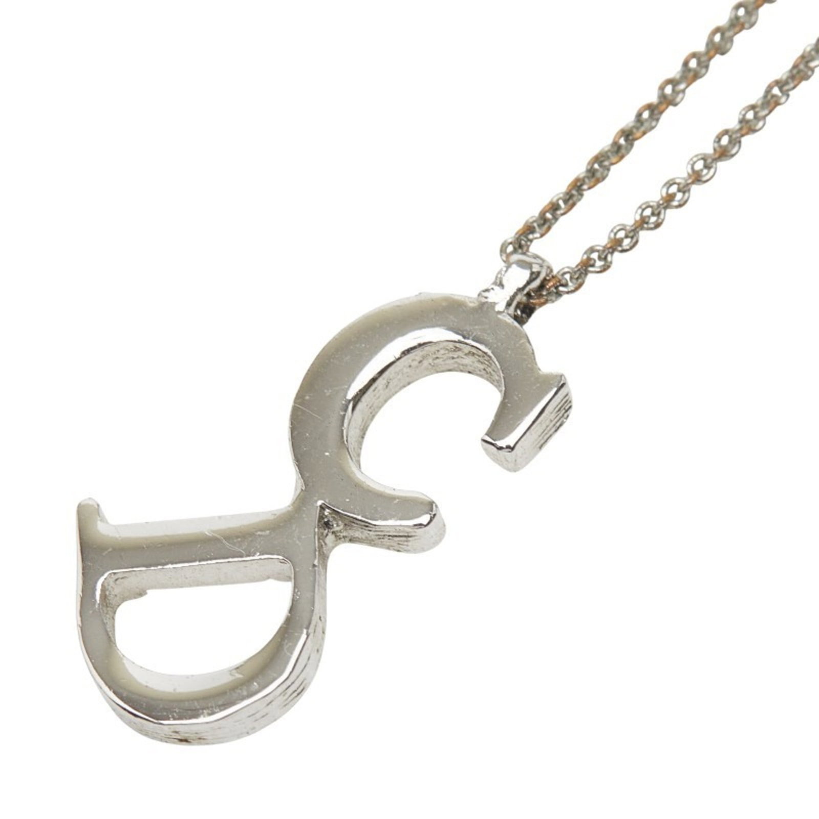 Christian Dior CD Logo Silver Necklace for Women (1 of 7)