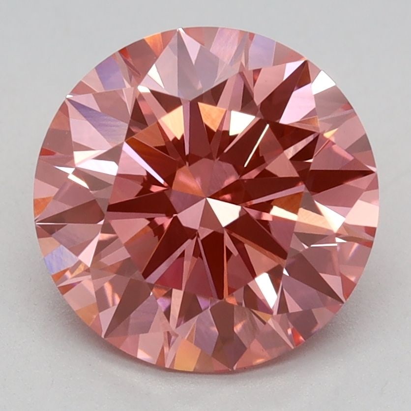 IGI Round 2.1ct Fancy Vivid Pink VVS2 Ideal Loose Lab Diamond: IGI Round 2.1ct Fancy Vivid Pink VVS2 Ideal Loose Lab Diamond Experience the breathtaking beauty of a lab-grown diamond, certified by IGI as a Fancy Vivid Pink gemstone with exceptional clarity and cu