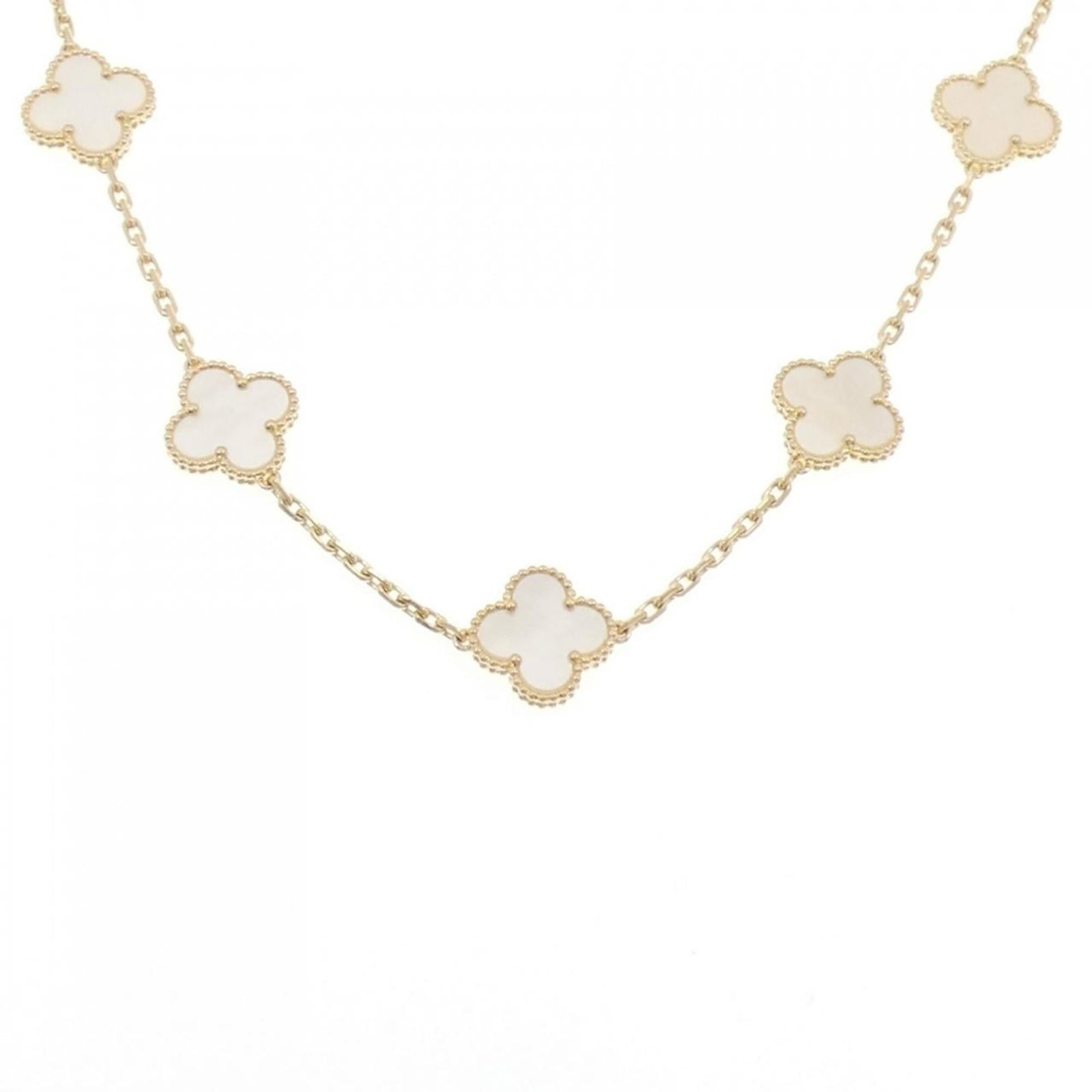 Necklace Van Cleef & Arpels Vintage Alhambra 10 Motif: Necklace Van Cleef & Arpels Vintage Alhambra 10 Motif Experience the timeless elegance of Van Cleef & Arpels' iconic Alhambra 10 Motif necklace, crafted in exquisite 18K yellow gold and boasting an in