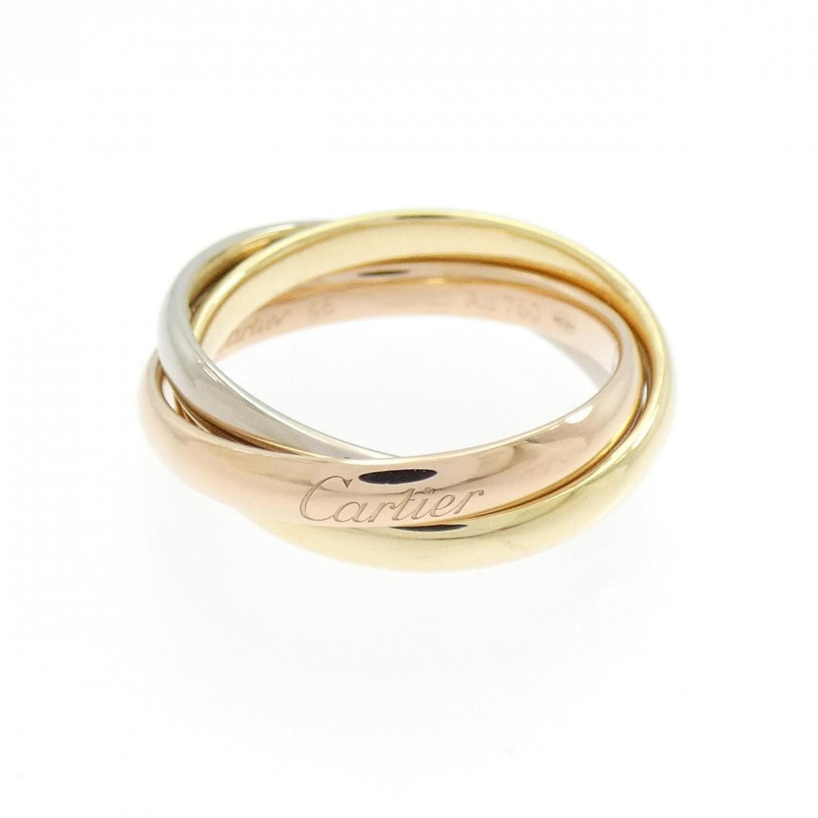 Yellow Gold (18K) - Cartier Band Ring Pink Gold (18K) - White Gold (18K): Yellow Gold (18K) - Cartier Band Ring Pink Gold (18K) - White Gold (18K) A stunning Cartier band ring in 18K pink, white, and yellow gold, offering a sleek and sophisticated touch to any outfit. With