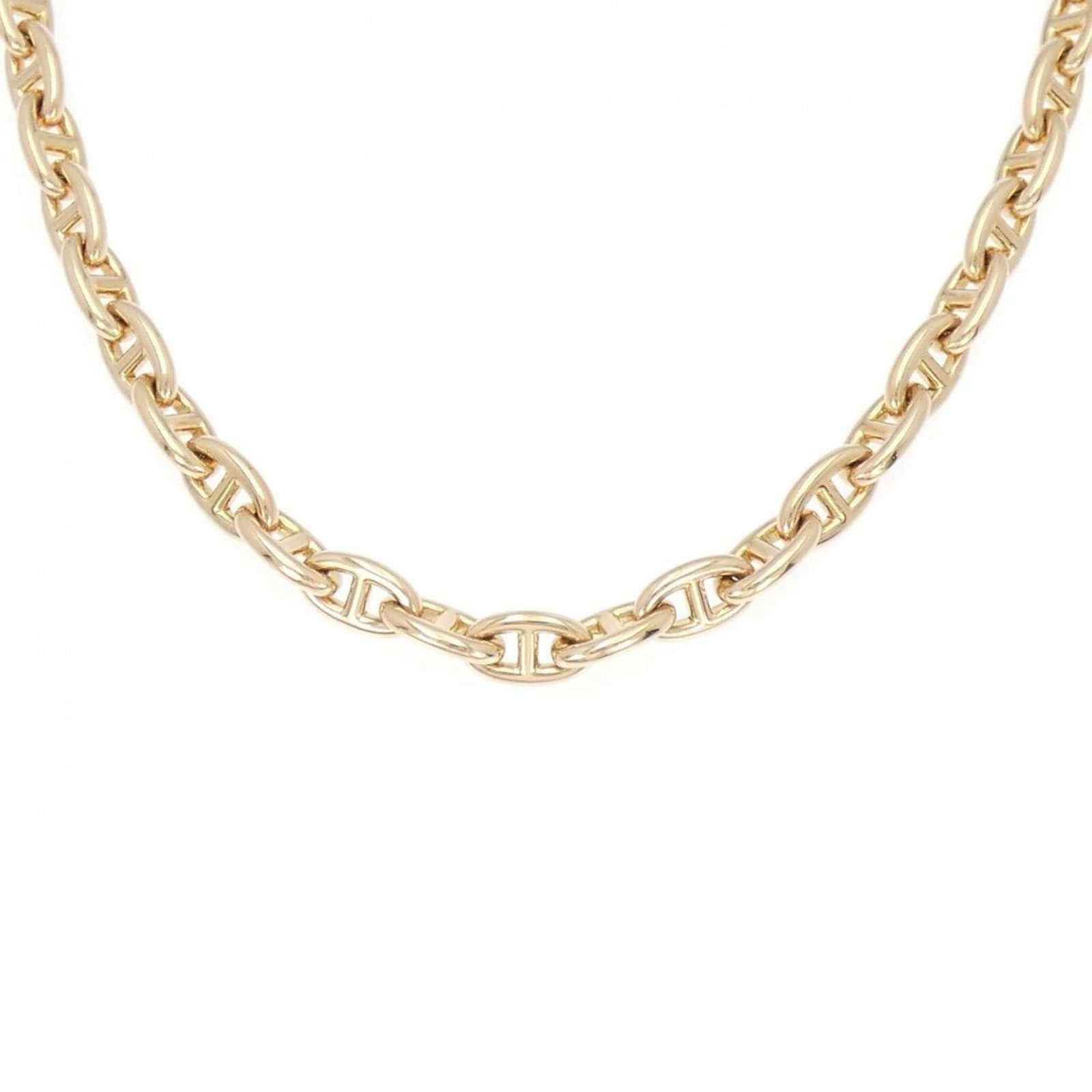 Necklace Hermes Chaine d'Ancre TPM: Necklace Hermes Chaine d'Ancre TPM A timeless piece of elegance, the Hermes Chaine d'Ancre TPM necklace boasts 18K pink gold details and a classic chain design that exudes sophistication. Its adjustab