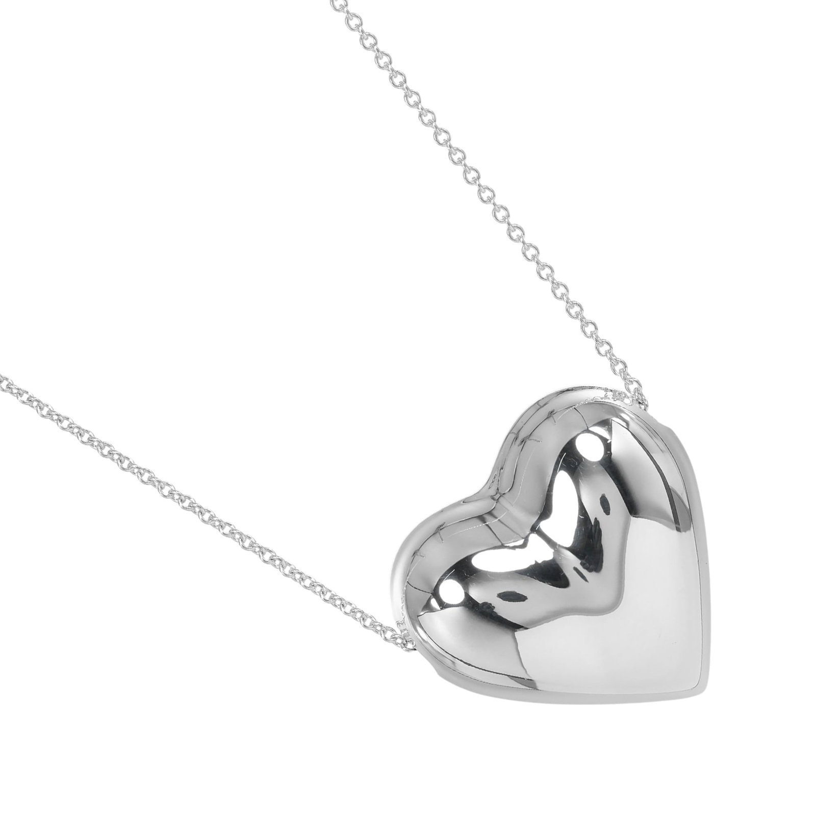 Tiffany Necklace Pinched Heart Silver 925 Approx. 11.9g & Co.: Tiffany Necklace Pinched Heart Silver 925 Approx. 11.9g & Co. A stunning Tiffany Necklace Pinched Heart pendant in sterling silver 925, weighing approximately 11.9g, adds a touch of elegance to any ou