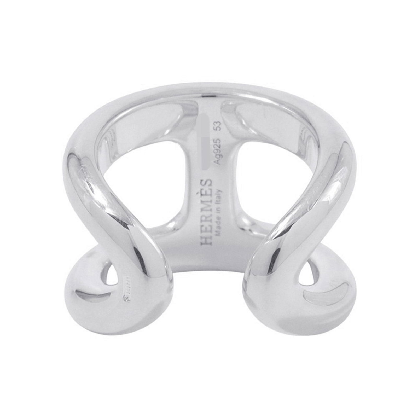 Hermes Silver 925 Band Ring - 3