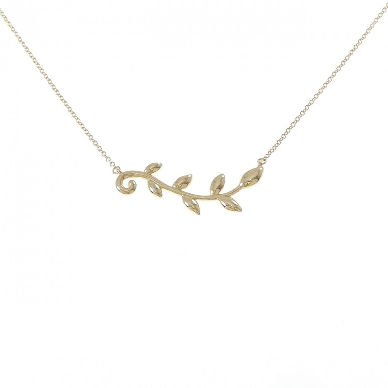 Necklace Tiffany Olive Leaf Vine: Necklace Tiffany Olive Leaf Vine A stunning Tiffany necklace, the Olive Leaf Vine is a timeless piece of yellow gold jewelry that exudes elegance and sophistication. With its intricate details and cla