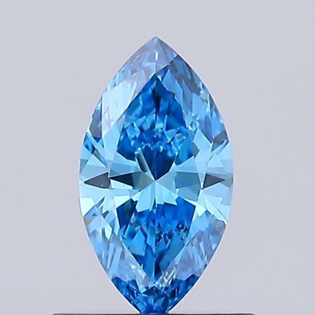 IGI Marquise 0.45ct Fancy Vivid Blue VVS2 Loose Lab Diamond: IGI Marquise 0.45ct Fancy Vivid Blue VVS2 Loose Lab Diamond Experience the breathtaking beauty of nature in a lab-grown diamond, showcasing vibrant Fancy Vivid Blue color and exceptional clarity (VVS2
