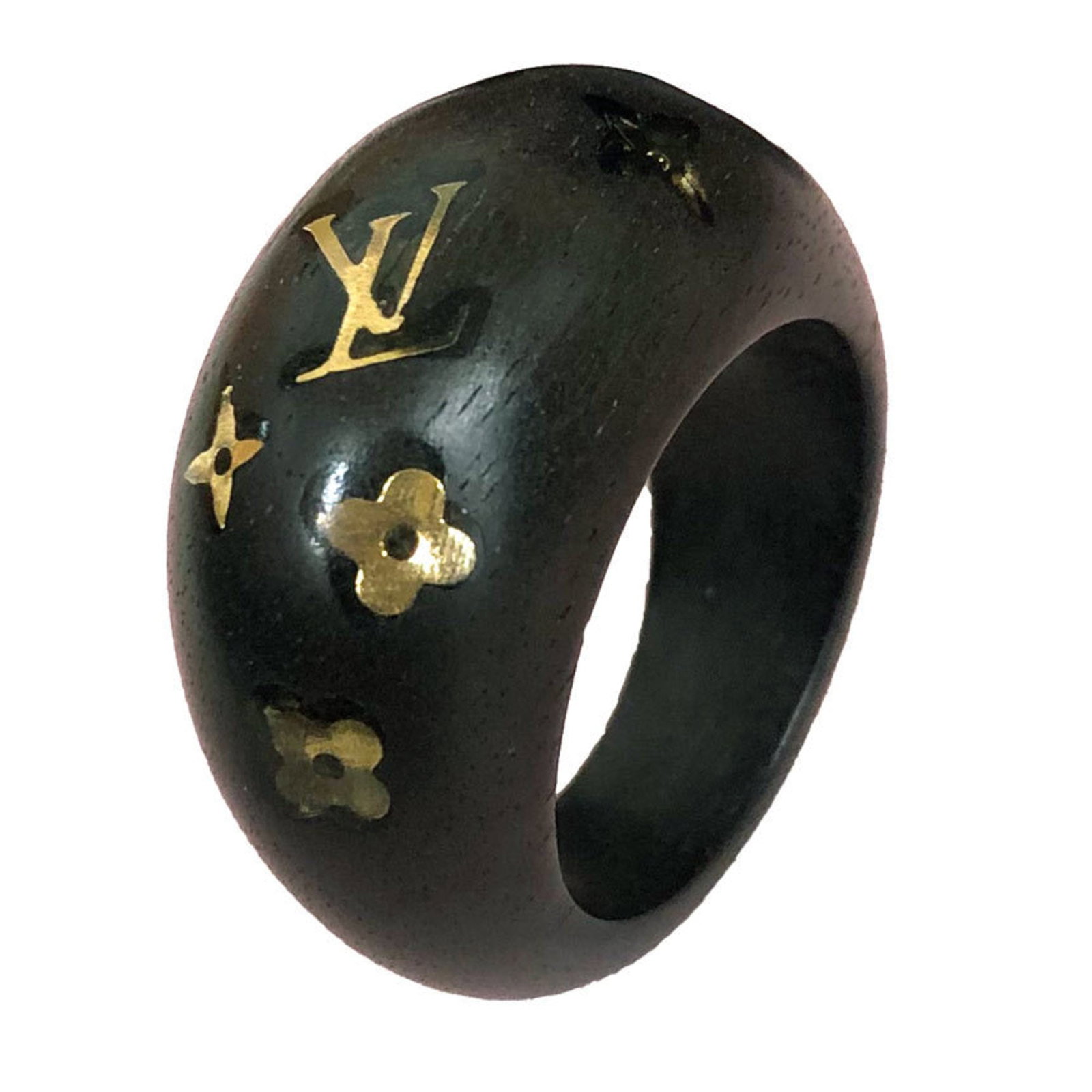 Wood Louis Vuitton Band Ring: Wood Louis Vuitton Band Ring Elevate your style with this unique Louis Vuitton band ring, crafted from rich wood and boasting the iconic brand's signature touch. With its understated elegance and dura