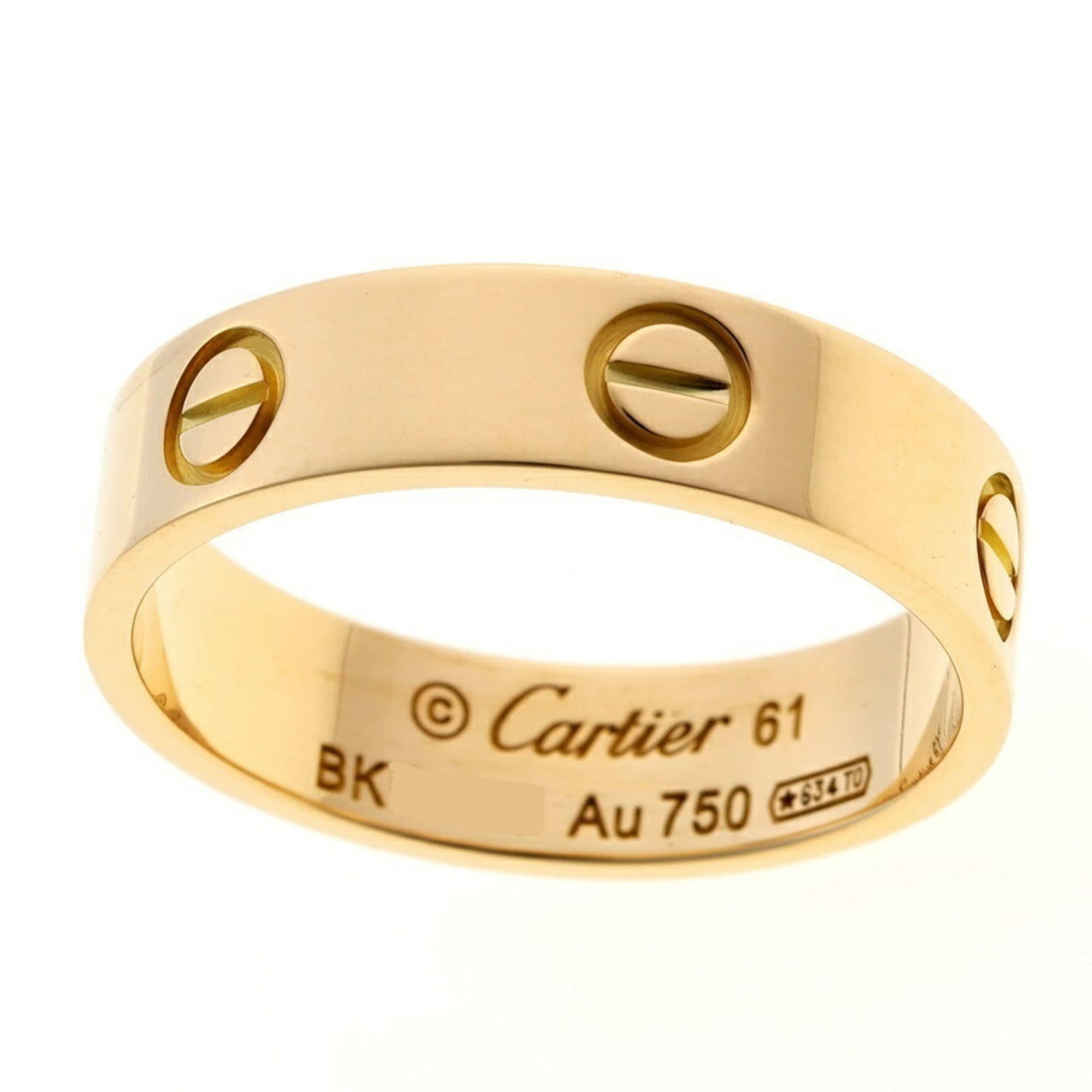 Cartier 18k Yellow Gold Band Ring: Cartier 18k Yellow Gold Band Ring A stunning Cartier band ring in 18k yellow gold, perfect for adding a touch of luxury to any outfit. With its sleek design and high-quality craftsmanship, this piece
