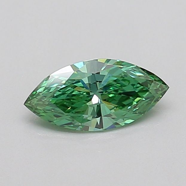 IGI Marquise 0.43ct Fancy Vivid Green VVS2 Loose Lab Diamond: IGI Marquise 0.43ct Fancy Vivid Green VVS2 Loose Lab Diamond Experience the vibrant beauty of nature in this stunning 0.43ct Fancy Vivid Green VVS2 loose lab diamond, certified by IGI and boasting exc