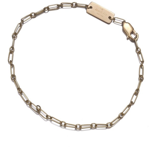Gucci 18k Yellow Gold 750 Link Chain Bracelet: Gucci 18k Yellow Gold 750 Link Chain Bracelet Elevate your style with the iconic Gucci 18k Yellow Gold 750 Link Chain Bracelet, crafted from high-quality Italian gold and boasting a sleek chain design