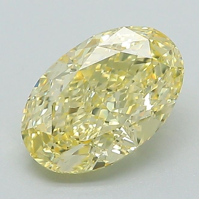 IGI Oval 1.41ct Fancy Intense Yellow VVS2 Loose Lab Diamond: IGI Oval 1.41ct Fancy Intense Yellow VVS2 Loose Lab Diamond Experience the vibrant beauty of nature in this stunning 1.41ct Fancy Intense Yellow VVS2 lab-grown diamond, certified by IGI and boasting e