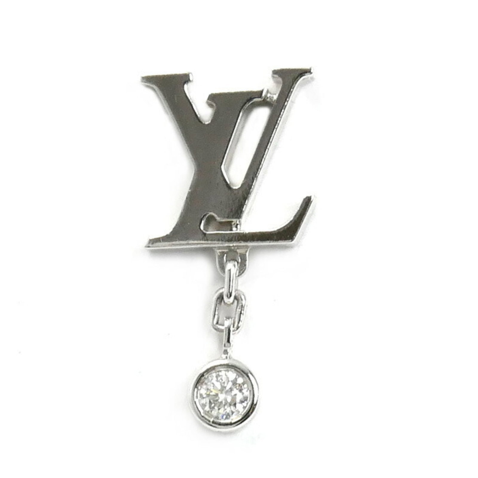 Louis Vuitton Stud Earrings in 18K White Gold: Louis Vuitton Stud Earrings in 18K White Gold Elevate your style with these stunning Louis Vuitton stud earrings, crafted in 18K white gold and adorned with the iconic monogram pattern. The delicate d