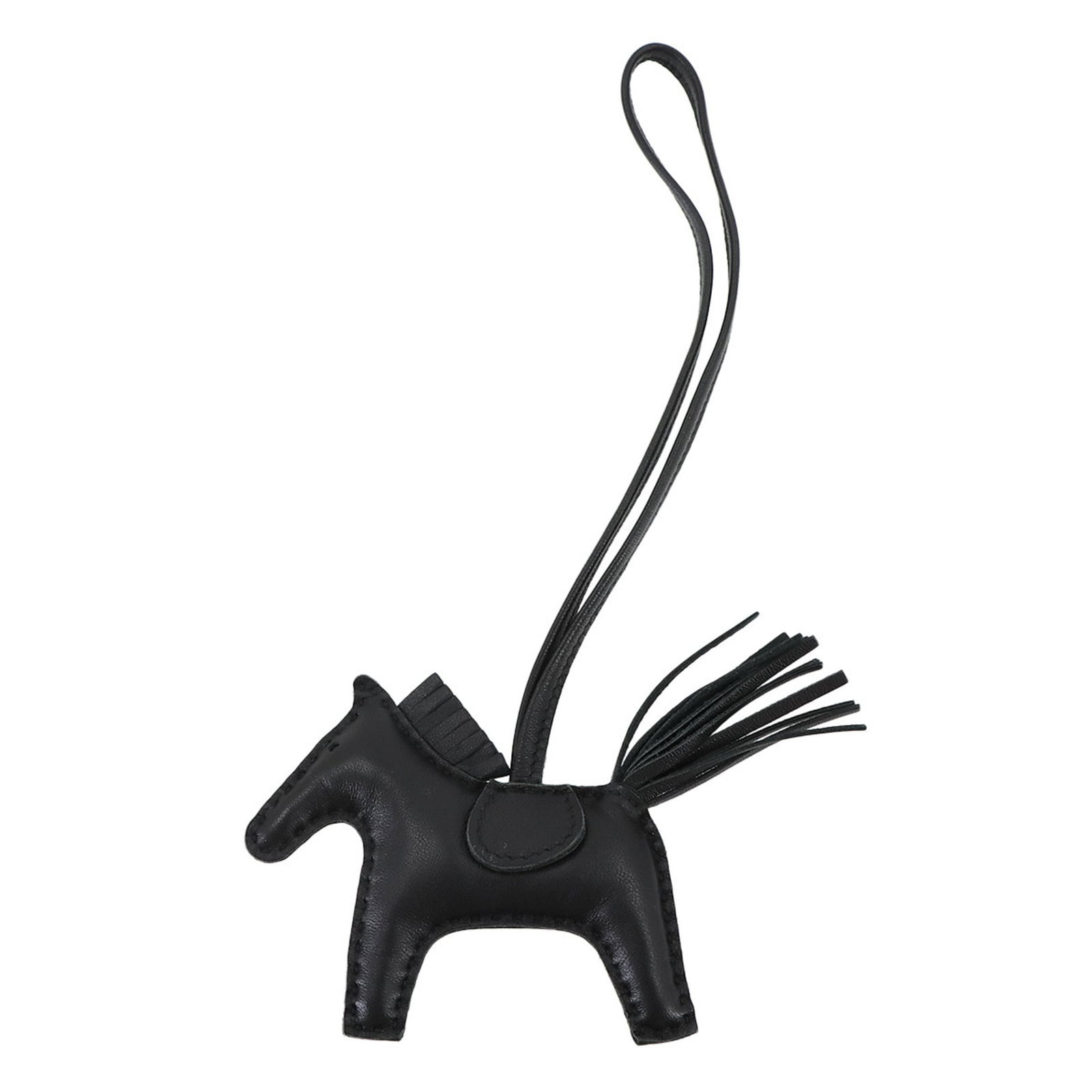 Hermes Agneau Milo Handbag Charm: Hermes Agneau Milo Handbag Charm A sleek and sophisticated accessory for the modern individual, this Hermes Agneau Milo handbag charm boasts a luxurious black finish and premium quality construction.