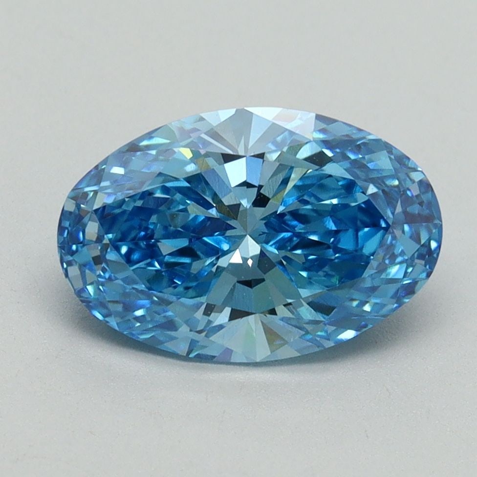 IGI Oval 2.02ct Fancy Vivid Blue VVS2 Loose Lab Diamond: IGI Oval 2.02ct Fancy Vivid Blue VVS2 Loose Lab Diamond Experience the rare beauty of a Fancy Vivid Blue diamond, one of the most coveted colors in the world of gemstones. This exceptional 2.02ct