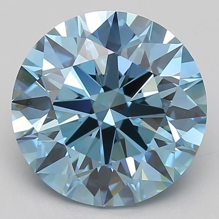 IGI Round 3.85ct Fancy Vivid Blue VVS1 Ideal Loose Lab Diamond (1 of 1)