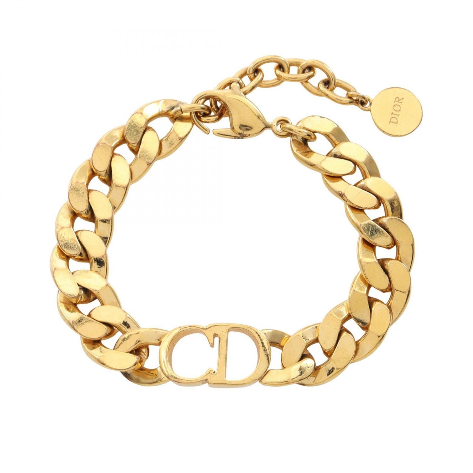 Plating Christian Dior Charm Bracelet Gold: Plating Christian Dior Charm Bracelet Gold A stunning gold-plated Christian Dior charm bracelet, perfect for adding a touch of luxury to any outfit. With its 19.5cm length and delicate charm details,