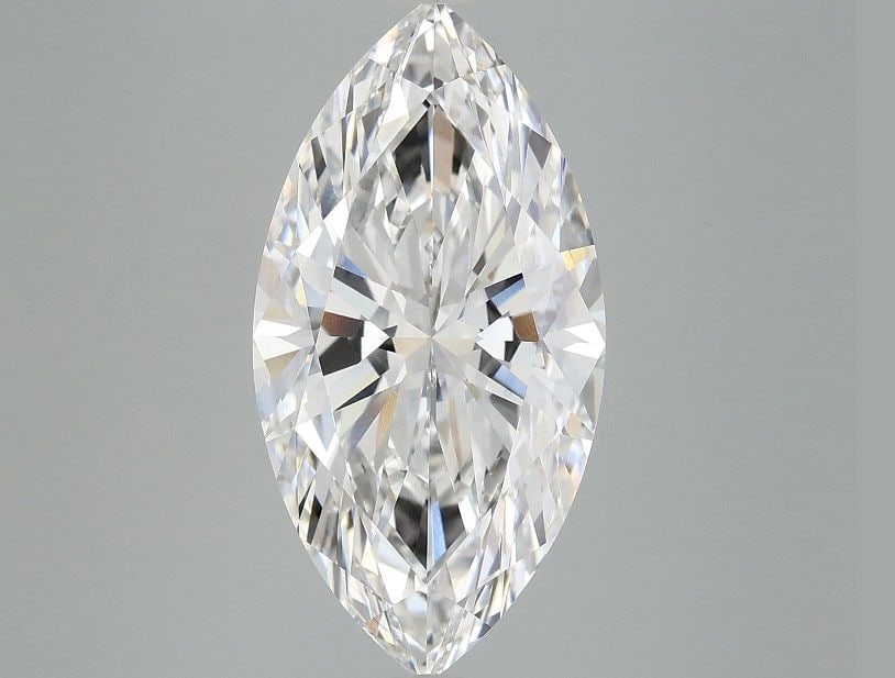 IGI Marquise Diamond 6.13ct D VVS2 Loose: IGI Marquise Diamond 6.13ct D VVS2 Loose A stunning IGI-certified marquise diamond, weighing 6.13 carats and boasting exceptional clarity with a VVS2 grade, this lab-grown gem shines bright in the EX