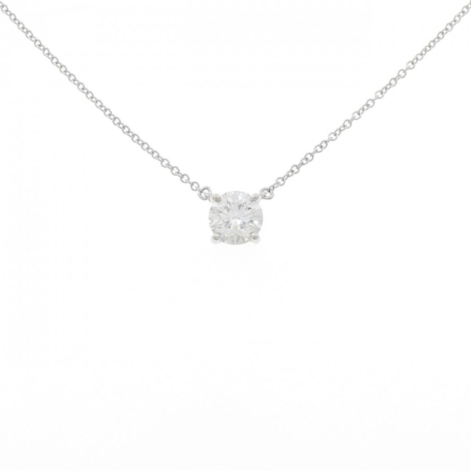 Necklace Tiffany Diamond: Necklace Tiffany Diamond A stunning Tiffany & Co. platinum diamond necklace, crafted with 950 fine metal and adorned with a radiant 6.1mm diamond pendant, adds a touch of timeless elegance to any outf
