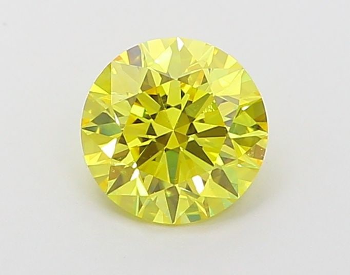IGI Round 1.03ct Fancy Vivid Yellow VVS2 Ideal Loose Lab Diamond: IGI Round 1.03ct Fancy Vivid Yellow VVS2 Ideal Loose Lab Diamond Experience the brilliance of nature's own sunshine in this stunning 1.03ct Fancy Vivid Yellow VVS2 Ideal lab-grown diamond, certified b