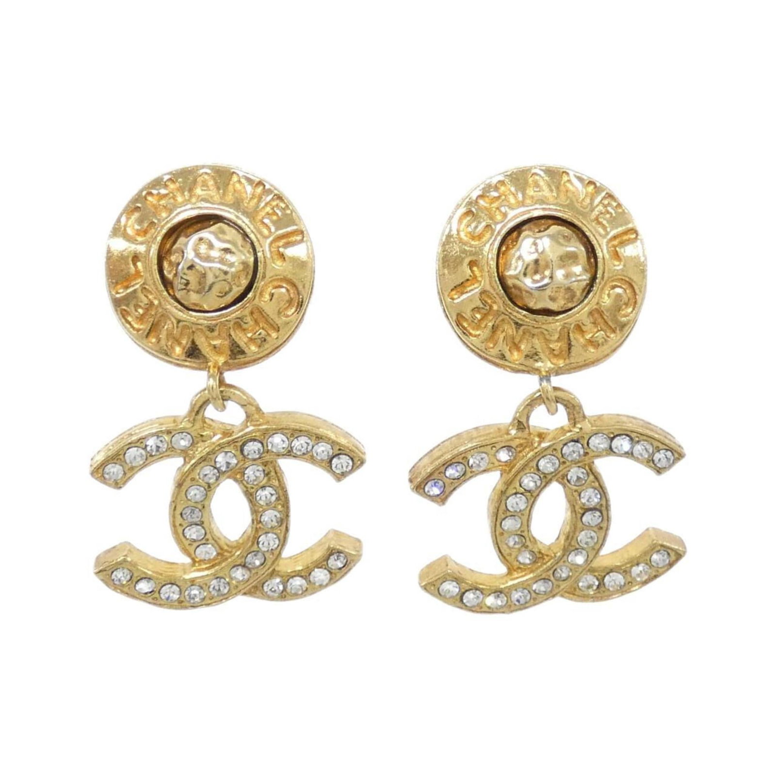 Earrings Chanel Clip: Earrings Chanel Clip Elevate your everyday look with these stunning Chanel clip earrings, featuring intricate gold details and sparkling crystal accents that catch the light. With their sleek design a