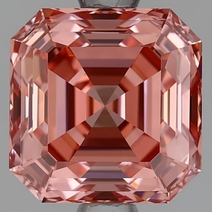 Loose Lab Diamond - Square Emerald 2.25ct Fancy Orangey Pink VVS2: Loose Lab Diamond - Square Emerald 2.25ct Fancy Orangey Pink VVS2 A truly unique and breathtaking gem, this 2.25ct Fancy Orangey Pink lab diamond boasts an exceptional VVS2 clarity and vibrant, warm h