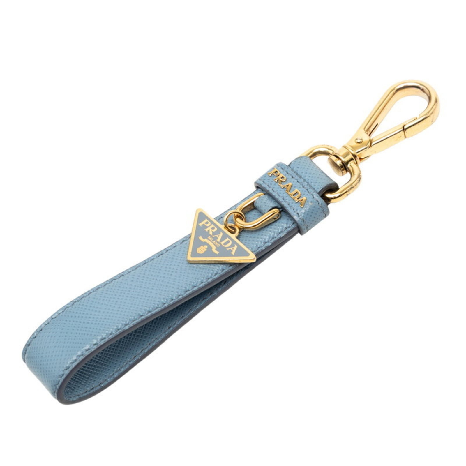Leather - Prada Handbag Charm Gold Plating: Leather - Prada Handbag Charm Gold Plating Add a touch of luxury to your handbag collection with this stunning Prada charm, crafted from durable Saffiano leather and adorned with elegant gold plating