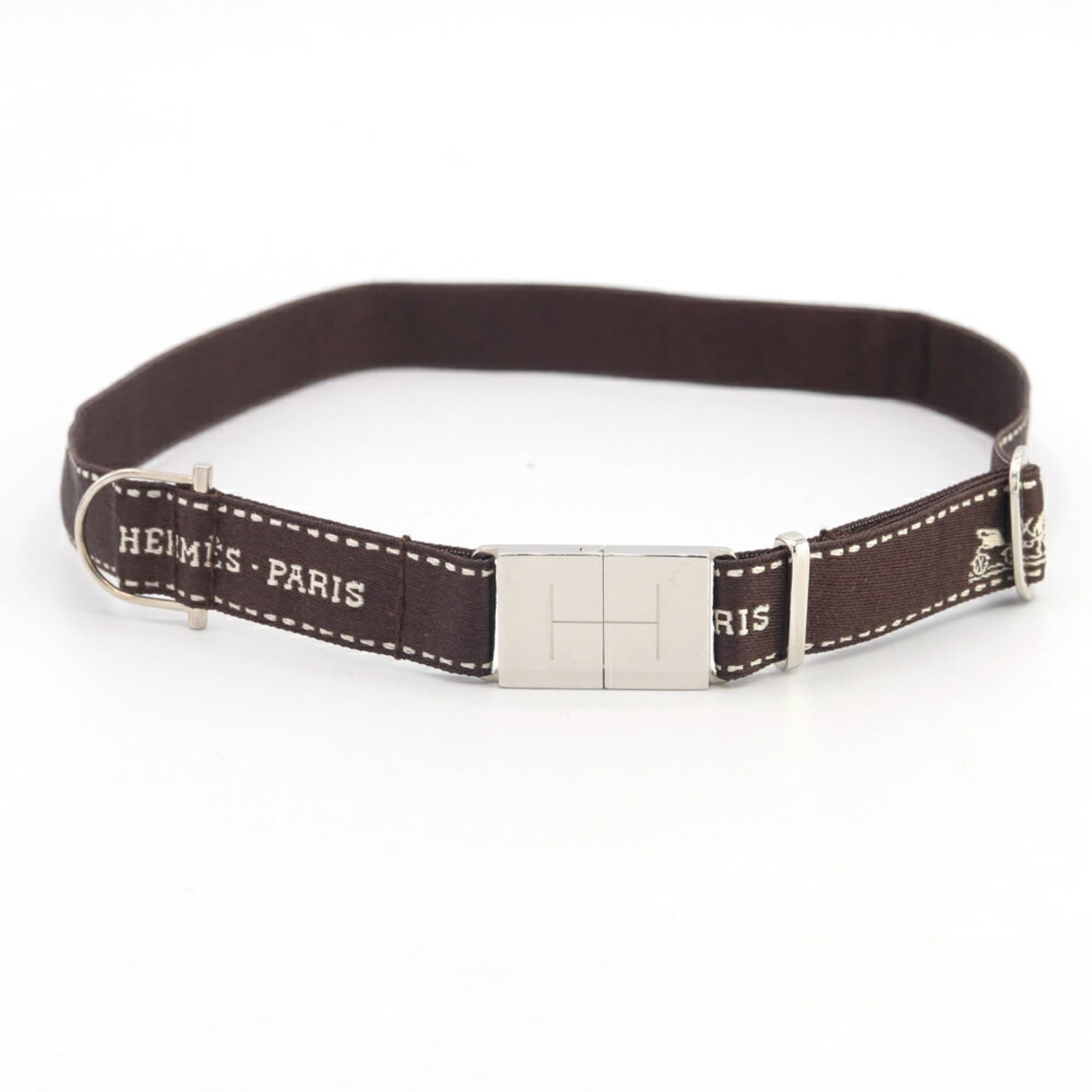 women Hermes choker ribbon brown necklace for: women Hermes choker ribbon brown necklace for A stunning Herm?s choker necklace in rich brown and sleek silver tones, perfect for adding an air of sophistication to any outfit. With its 36cm adjustabl