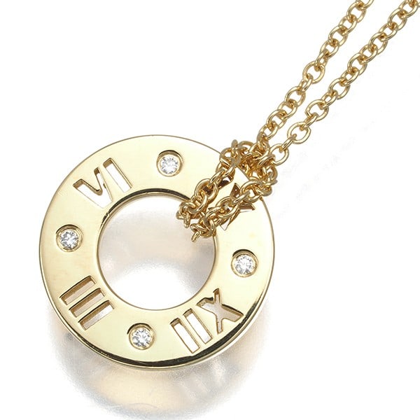 Tiffany & Co. 18k Yellow Gold Diamond Atlas Pierced Necklace: Tiffany & Co. 18k Yellow Gold Diamond Atlas Pierced Necklace Elevate your elegance with the iconic Tiffany & Co. Atlas Pierced Necklace, showcasing a stunning 18k yellow gold diamond pendant that exud