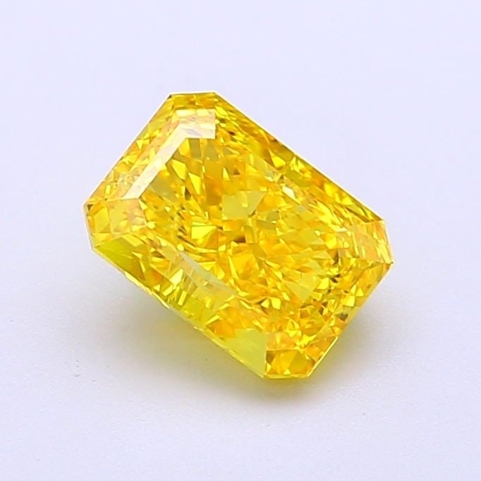 IGI Radiant 1.27ct Fancy Vivid Yellow VVS2 Loose Lab Diamond: IGI Radiant 1.27ct Fancy Vivid Yellow VVS2 Loose Lab Diamond Experience the brilliance of nature's own sunshine in this stunning 1.27ct Fancy Vivid Yellow VVS2 lab-grown diamond, certified by IGI and