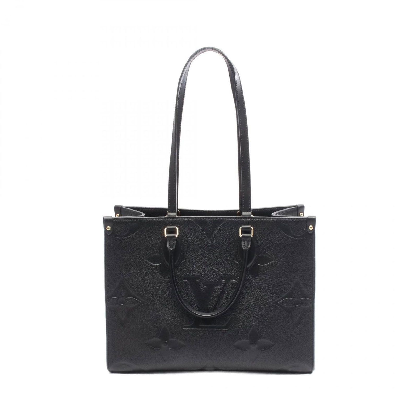 Louis Vuitton Monogram Empreinte Tote Bag: Louis Vuitton Monogram Empreinte Tote Bag Own the timeless elegance of Louis Vuitton with this stunning Monogram Empreinte tote bag, boasting the iconic brand's signature black monogram pattern and sl