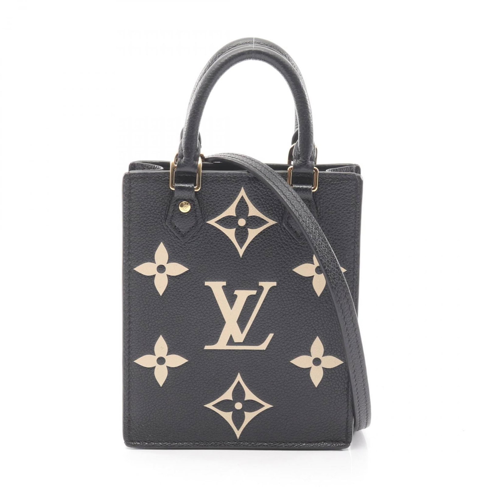 Louis Vuitton Monogram Empreinte Handbag: Louis Vuitton Monogram Empreinte Handbag Own the timeless elegance of Louis Vuitton with this exquisite Monogram Empreinte handbag, boasting the iconic brand's signature beveled edges and classic mono