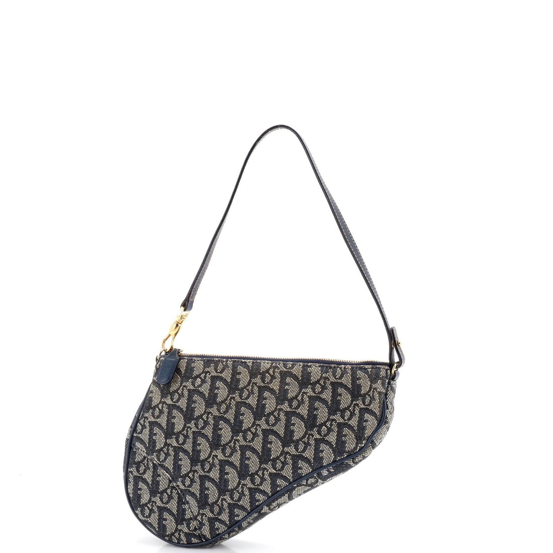 Christian Dior Vintage Saddle Bag in Denim Mini Diorissimo: Christian Dior Vintage Saddle Bag in Denim Mini Diorissimo A rare and iconic piece from Christian Dior's archives, the Vintage Saddle Bag in Denim Mini Diorissimo is a true fashion treasure. With its