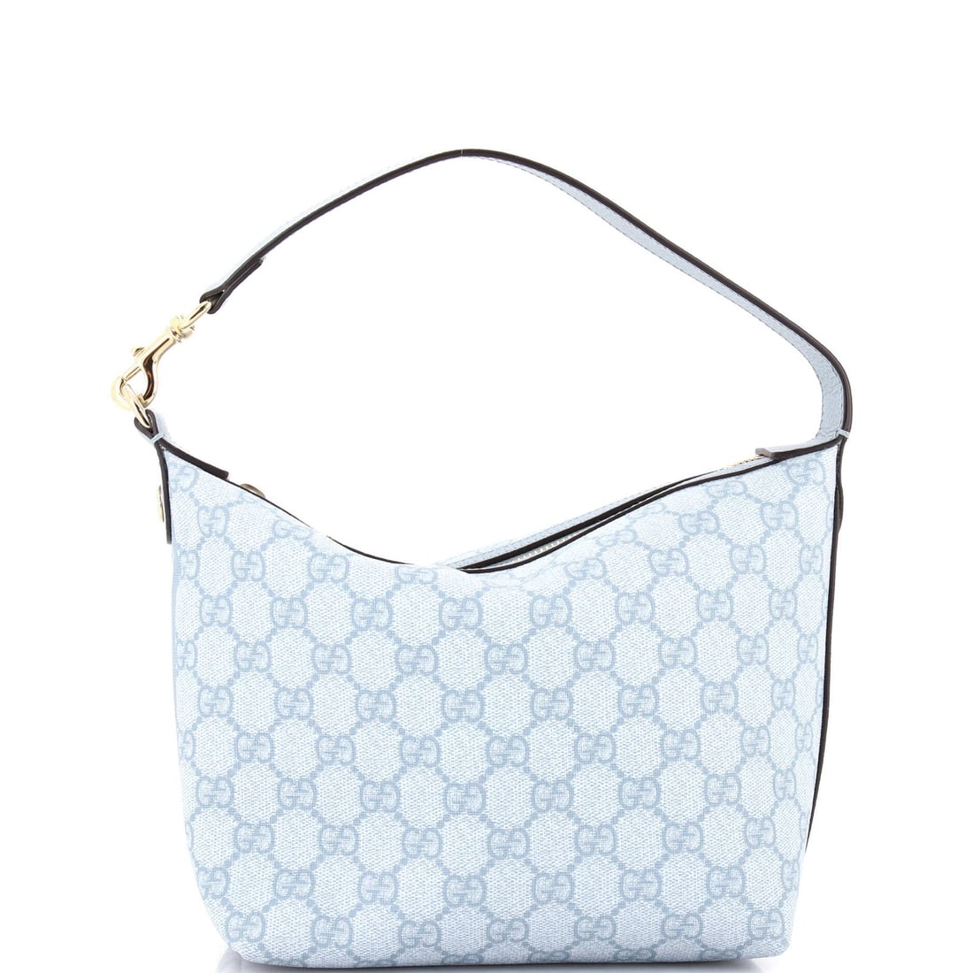 Gucci Ophidia Zip Mini Bag in GG Coated Canvas: Gucci Ophidia Zip Mini Bag in GG Coated Canvas The Gucci Ophidia Zip Mini Bag is a stylish and compact accessory that exudes luxury, with its GG Coated Canvas exterior in a vibrant blue hue. This supe