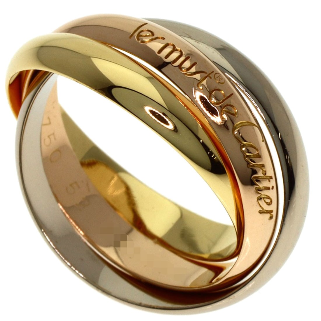 CARTIER Trinity #52 Yellow and White Gold Ring: CARTIER Trinity #52 Yellow and White Gold Ring A stunning example of Cartier's iconic Trinity style, this K18 yellow gold ring boasts sleek lines and a timeless design that exudes elegance. With its 6