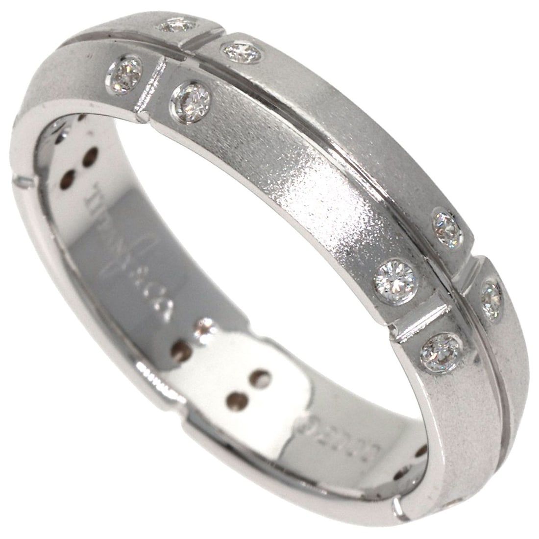 Gold TIFFANY&Co. Streammerica Diamond Ring K18 White: Gold TIFFANY&Co. Streammerica Diamond Ring K18 White A stunning Tiffany & Co. Streammerica diamond ring, set in K18 white gold with a sleek silver exterior, shines bright with its 1-carat diamond cent