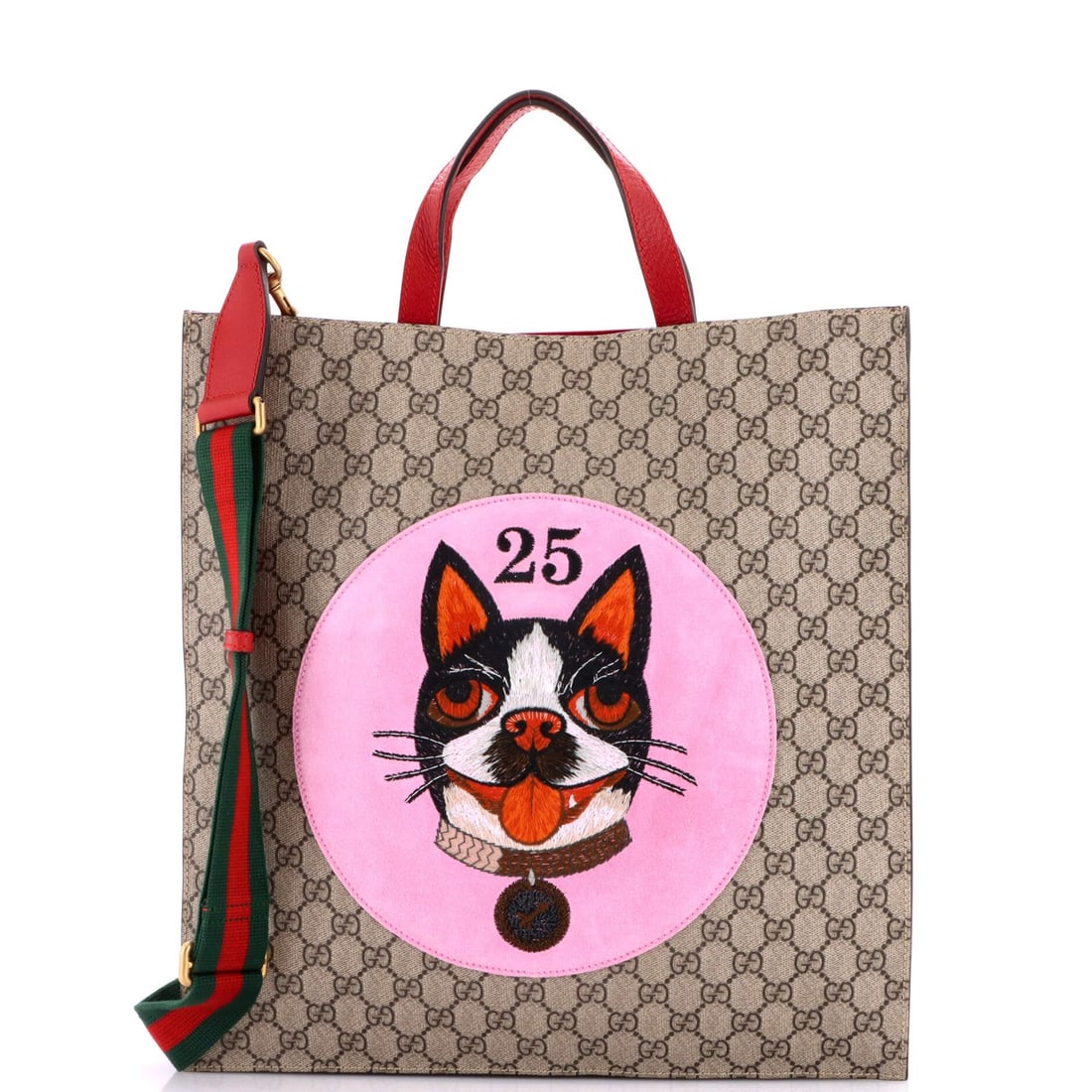 Gucci Convertible Soft Open Tote with Embroidered GG and Coated Canvas: Gucci Convertible Soft Open Tote with Embroidered GG and Coated Canvas Elevate your everyday style with the iconic Gucci Convertible Soft Open Tote, boasting a timeless design that combines understate