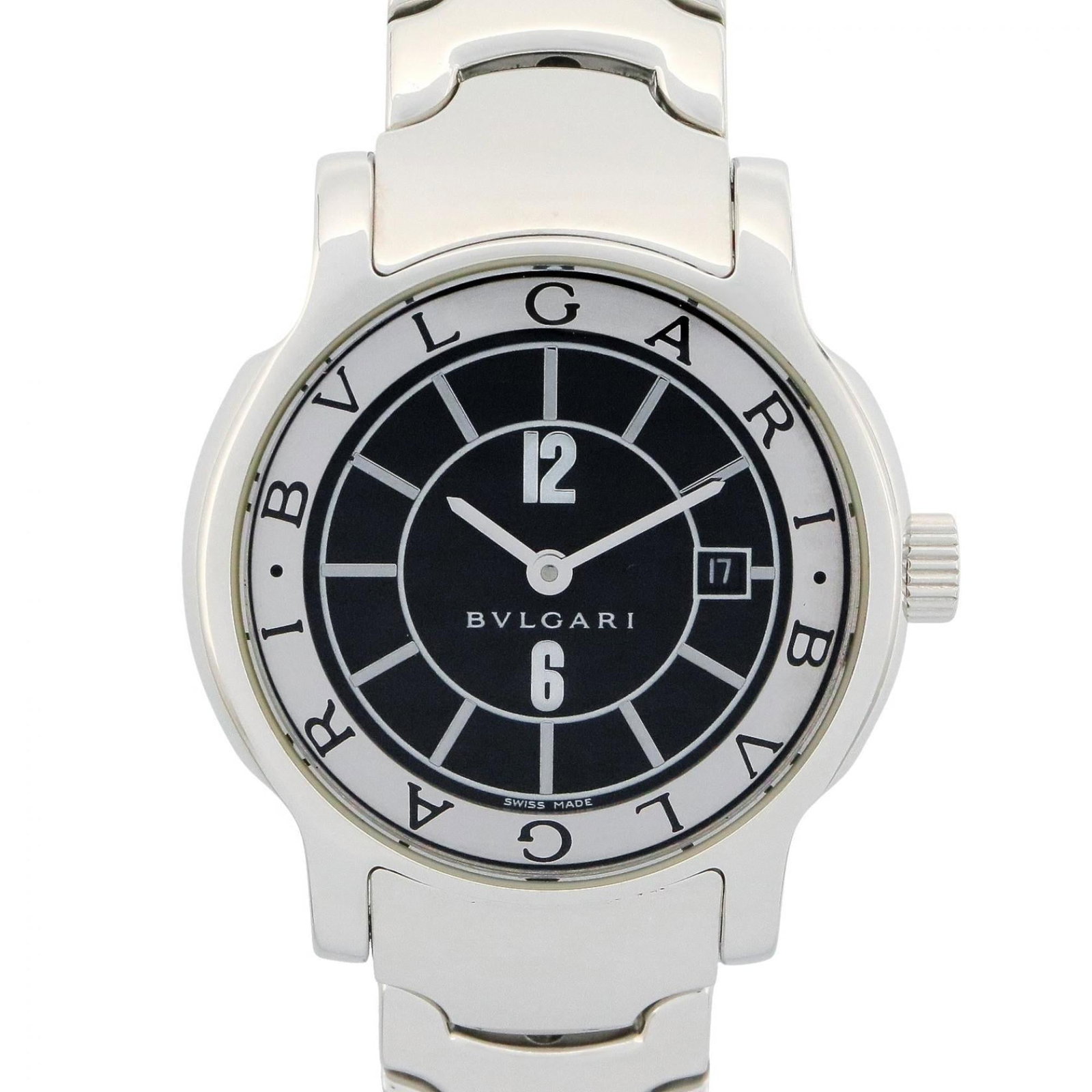 Wristwatch Bvlgari: Wristwatch Bvlgari A sleek and sophisticated Bvlgari wristwatch, perfect for adding a touch of luxury to your everyday style. With its 29mm stainless steel case and matching band, this black dial time