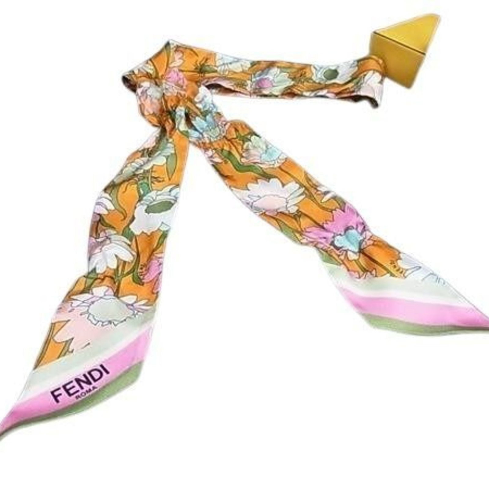 Fendi Silk Scarf 100%: Fendi Silk Scarf 100% A luxurious Fendi silk scarf, perfect for adding a touch of elegance to any outfit, boasts 100% high-quality silk material and a vibrant multi-color design that adds visual inter
