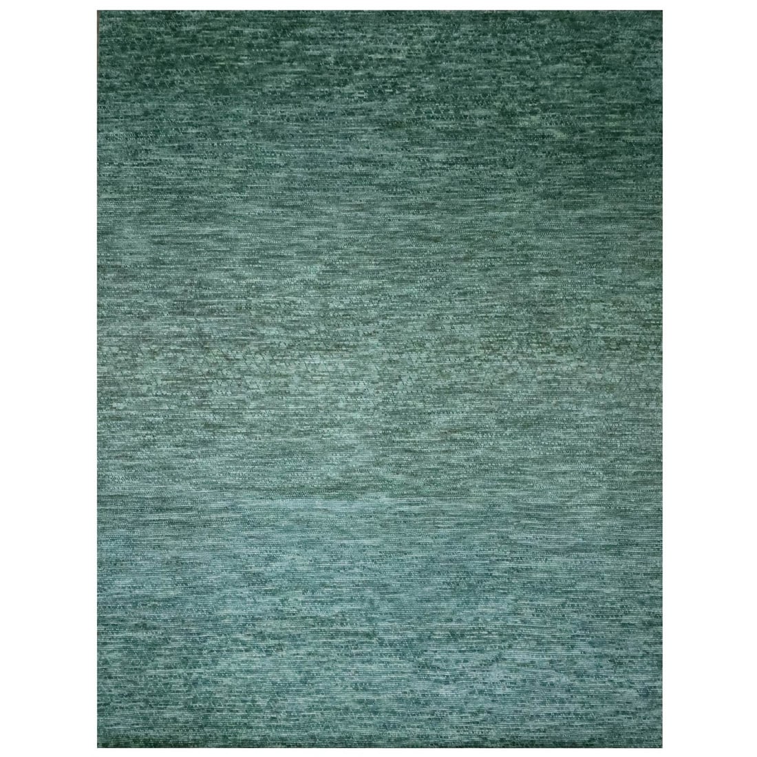 Mist Green, 10'4"x14'2", Hand-Knotted Pure Wool Rug with Grass Design in Looped Pile.: Mist Green, 10'4"x14'2", Hand-Knotted Pure Wool Rug with Grass Design in Looped Pile. Experience the timeless beauty of India's rich cultural heritage with this stunning, hand-knotted pure wool rug. F
