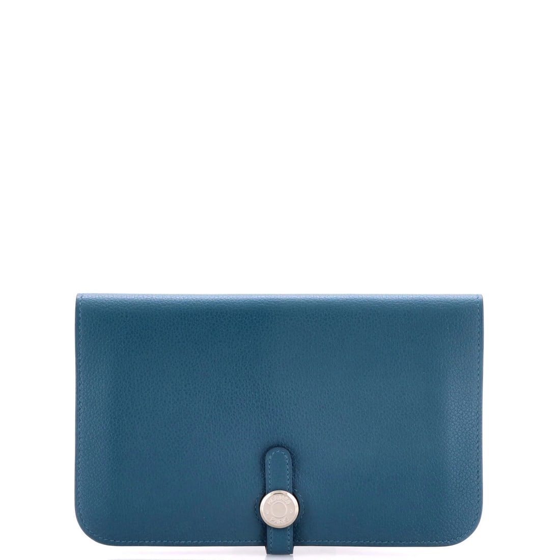 Hermes Dogon Duo Combined Leather Wallet: Hermes Dogon Duo Combined Leather Wallet The Hermes Dogon Duo Combined Leather Wallet is a stunning piece of craftsmanship, boasting a sleek blue exterior and rich interior, adorned with palladium har