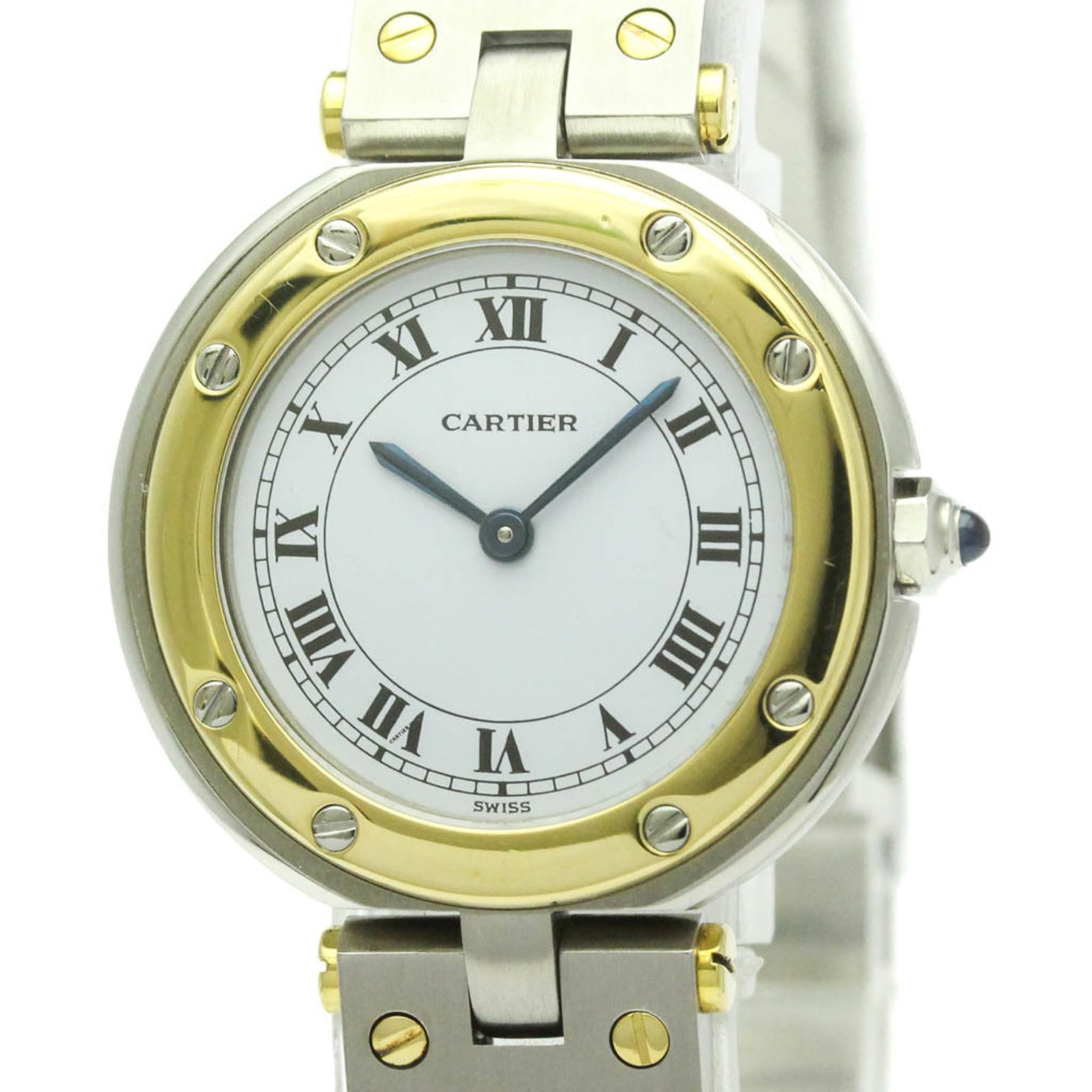 Wristwatch Cartier: Wristwatch Cartier A stunning Cartier wristwatch in excellent condition, boasting 18K yellow gold accents and a sleek stainless steel band, perfect for dressing up any formal occasion. With its classi