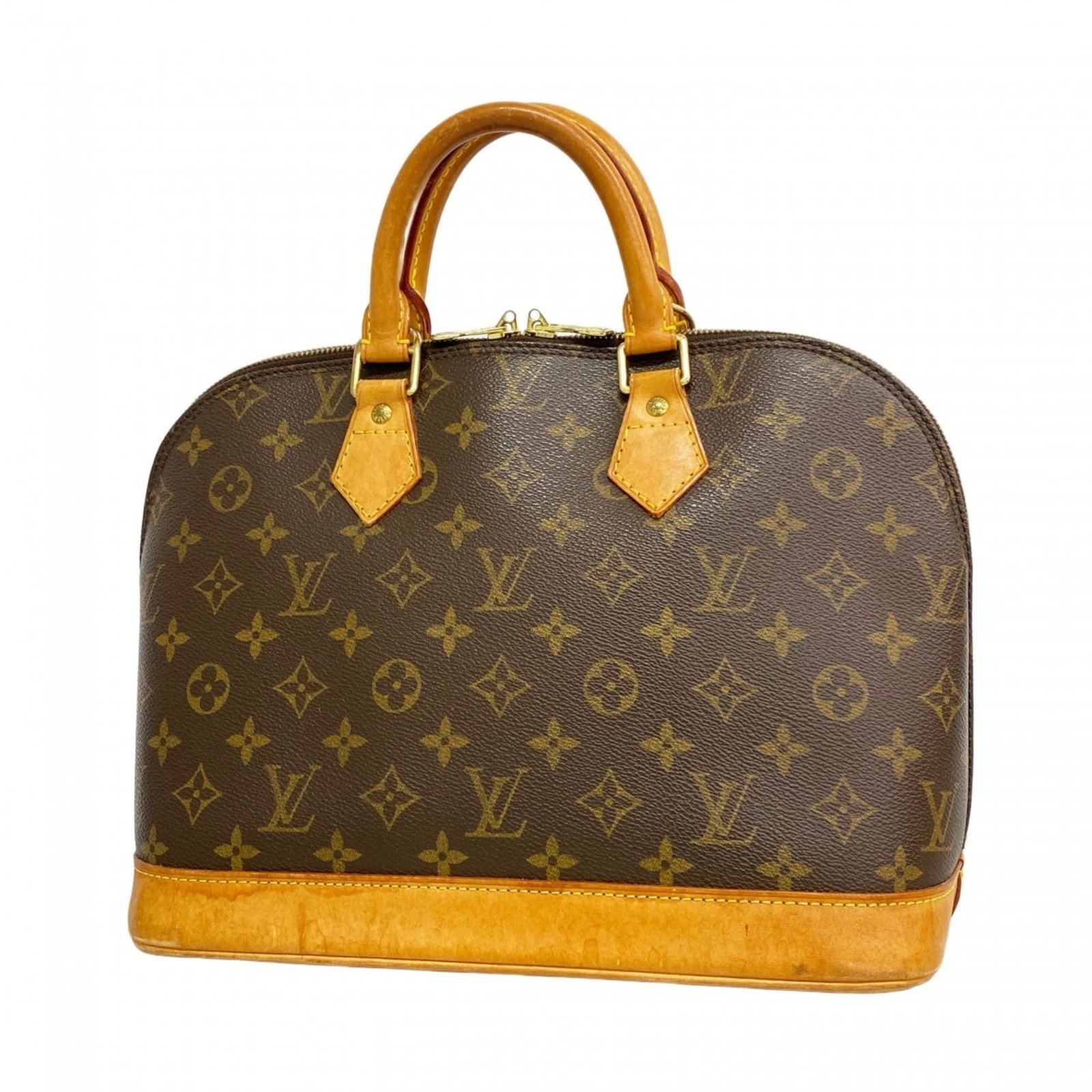 Handbag Louis Vuitton: Handbag Louis Vuitton A timeless piece of luxury, this pre-owned Louis Vuitton handbag boasts the iconic monogram pattern and rich brown leather exterior. With its classic design and spacious interior