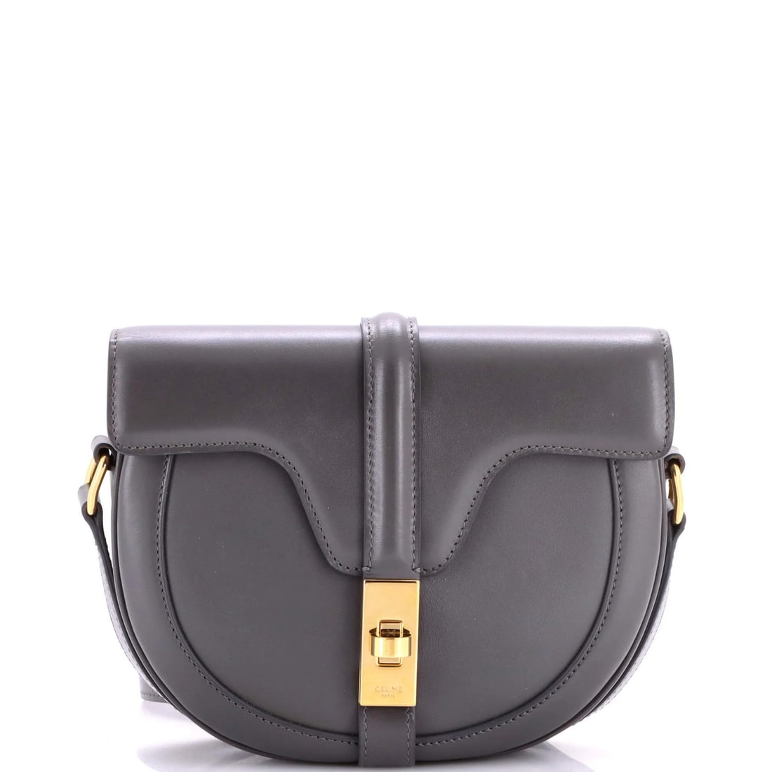 Celine Besace 16" Smooth Calfskin Small Bag: Celine Besace 16" Smooth Calfskin Small Bag The Celine Besace 16" Small Bag is a sleek and sophisticated accessory that exudes understated elegance. With its smooth calfskin exterior in a timeless gra