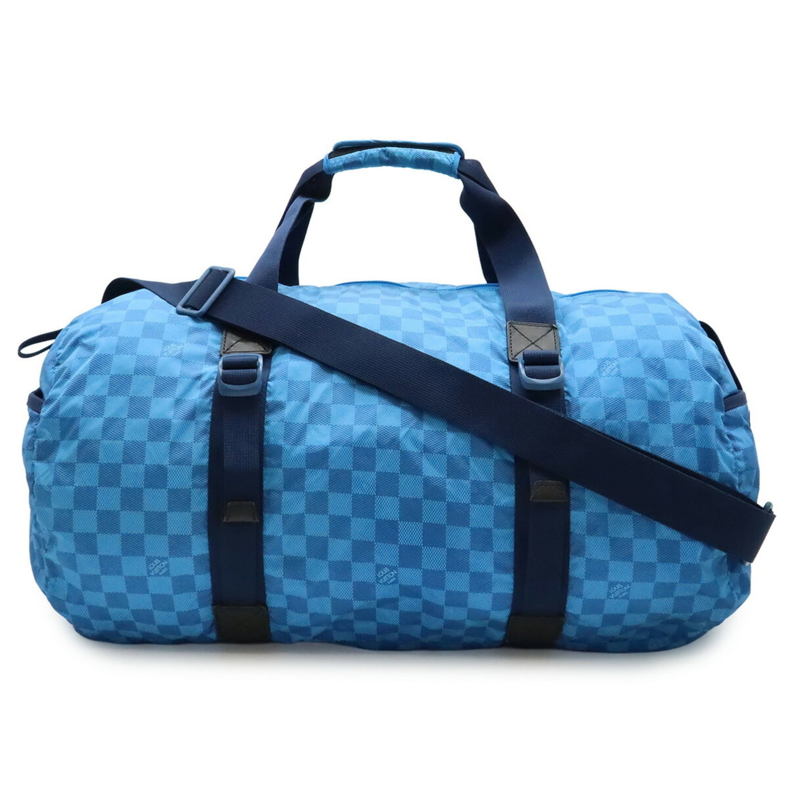 Louis Vuitton Boston Bag - Nylon Shoulder Bag: Louis Vuitton Boston Bag - Nylon Shoulder Bag A stylish and versatile Louis Vuitton Boston Bag, crafted from durable nylon, is up for grabs in this unique blue Damier Canvas colorway. With its classic