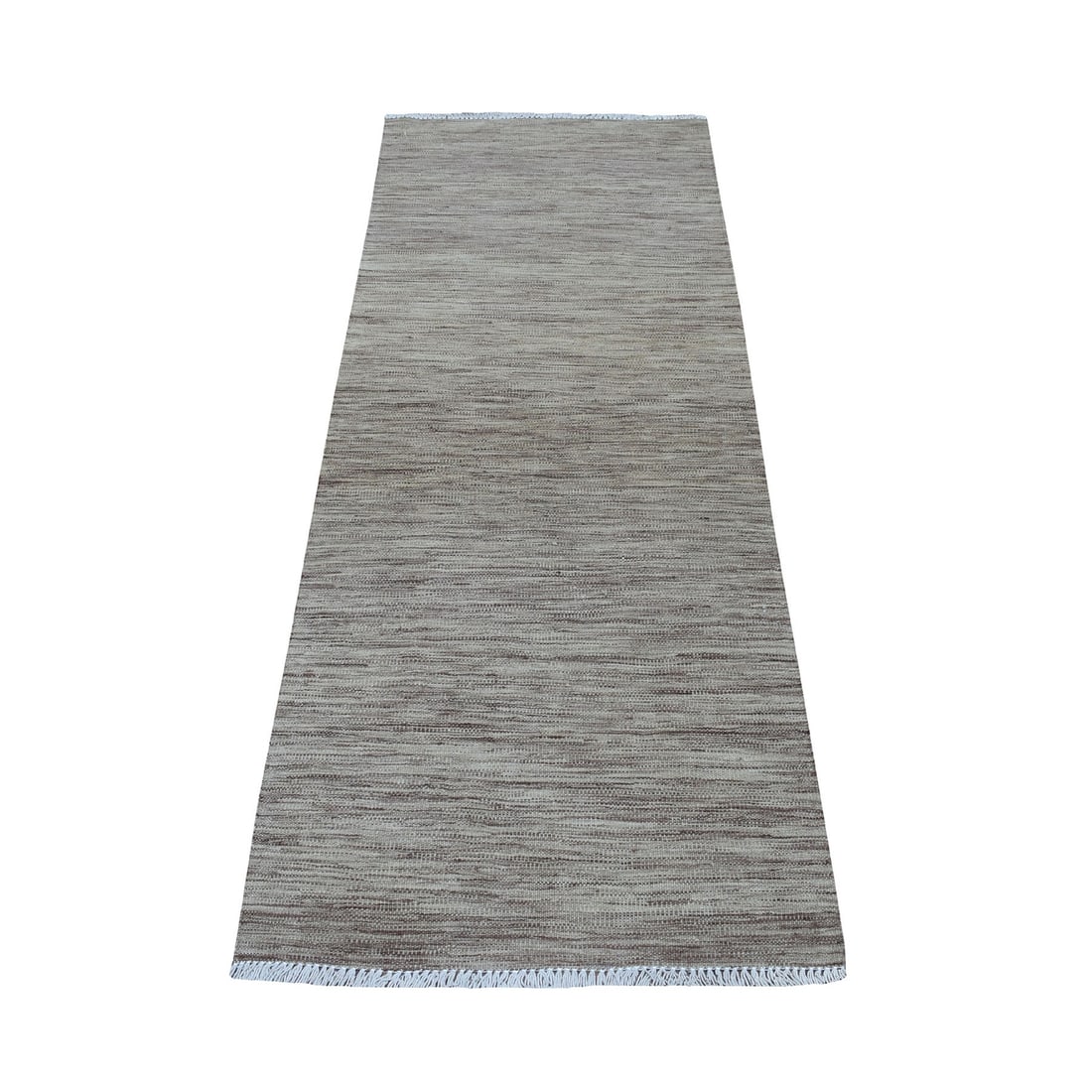 Rug 2'6"x6'5" Brown Shades Flat Weave Kilim Pure Wool Hand Woven Runner: Rug 2'6"x6'5" Brown Shades Flat Weave Kilim Pure Wool Hand Woven Runner Experience the rich warmth and texture of pure wool, hand-woven in Afghanistan for centuries. This stunning 6'5" x 2'6" kilim ru