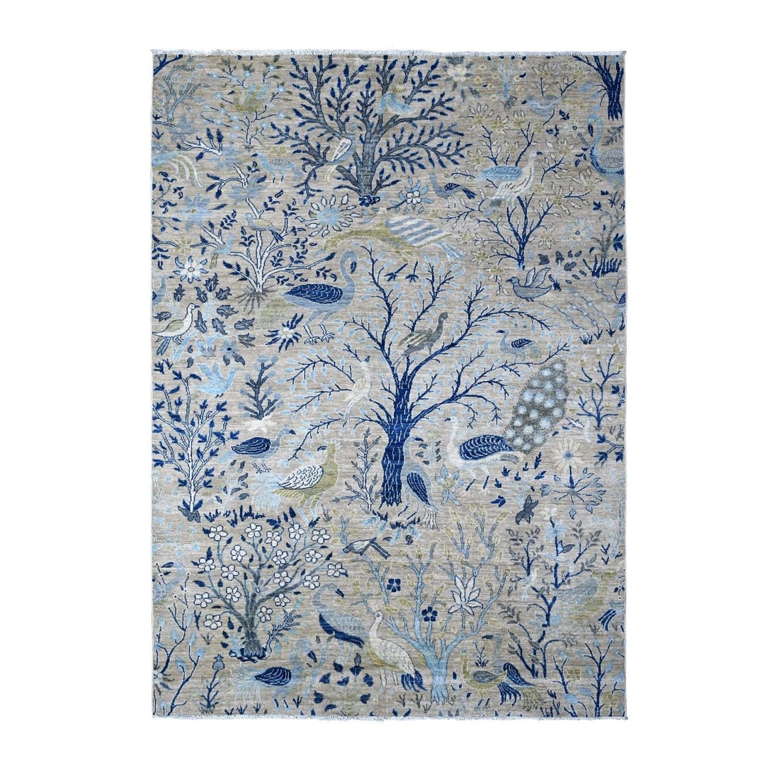 Rug 6'x8'5" Grandma Gray Afghan Peshawar Hand Knotted 100% Wool Oriental: Rug 6'x8'5" Grandma Gray Afghan Peshawar Hand Knotted 100% Wool Oriental Experience the rich heritage of Afghan craftsmanship with this stunning 6'x8'5" Grandma Gray Afghan Peshawar Hand Knotted Wool