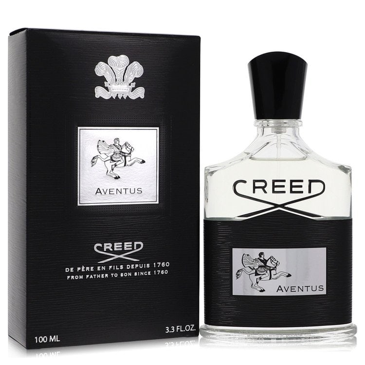 Creed Aventus Eau de Parfum Spray: Creed Aventus Eau de Parfum Spray Experience the essence of Creed Aventus, a luxurious eau de parfum spray that combines top notes of bergamot and blackcurrant with a rich, woody dry down. This 3.3 oz