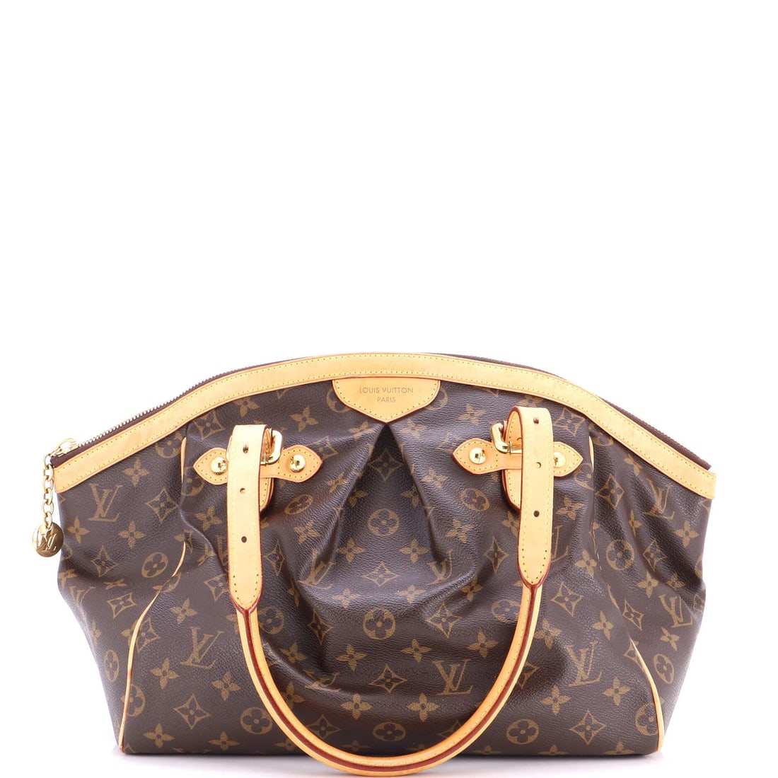 Louis Vuitton Tivoli GM Monogram Canvas Handbag: Louis Vuitton Tivoli GM Monogram Canvas Handbag A timeless piece from the iconic Louis Vuitton Tivoli collection, this brown monogram canvas handbag boasts classic GM style and exceptional craftsmansh