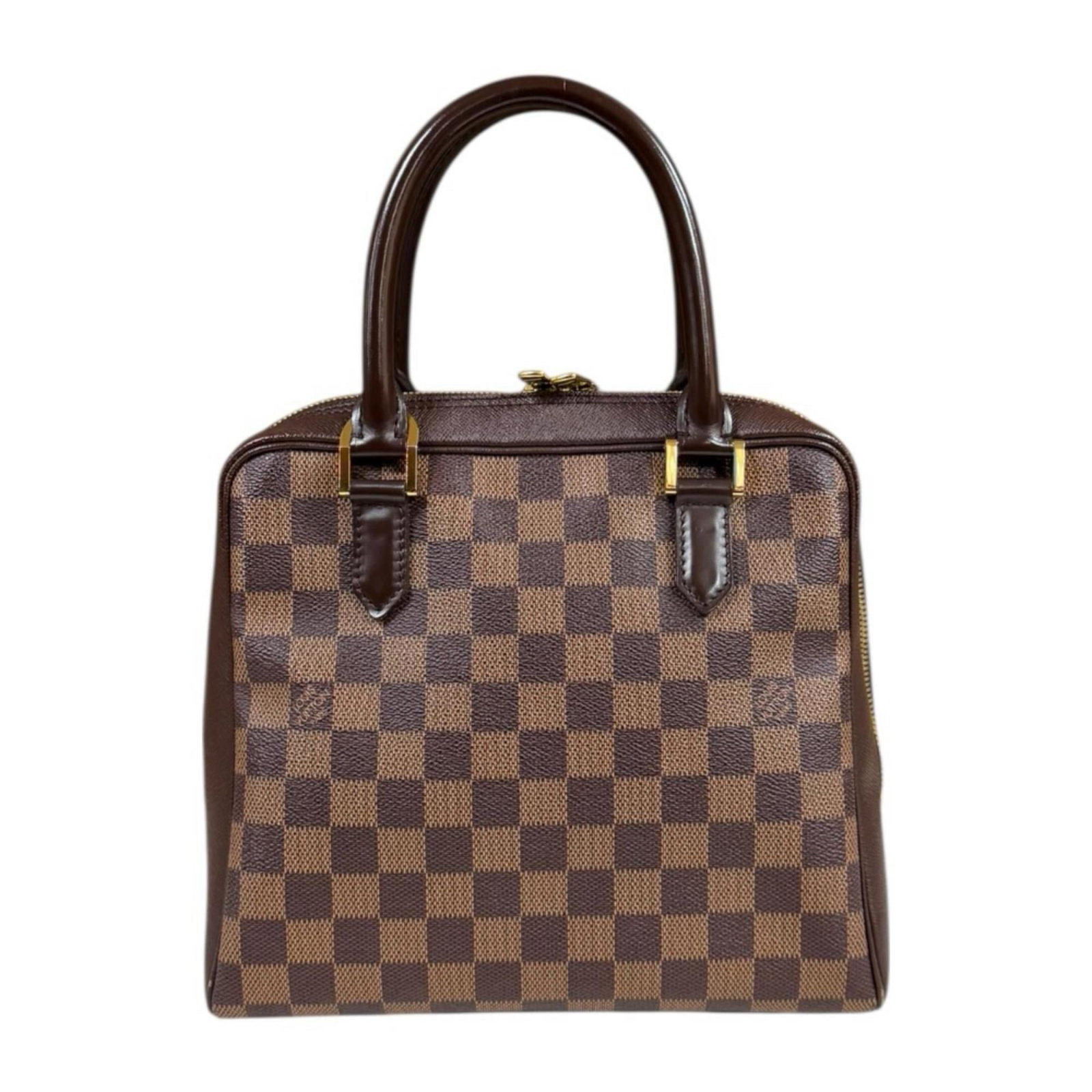 Louis Vuitton Damier Canvas Handbag: Louis Vuitton Damier Canvas Handbag A timeless piece from the iconic Louis Vuitton brand, this Damier Canvas handbag boasts classic brown tones and a stylish design that exudes sophistication. With it