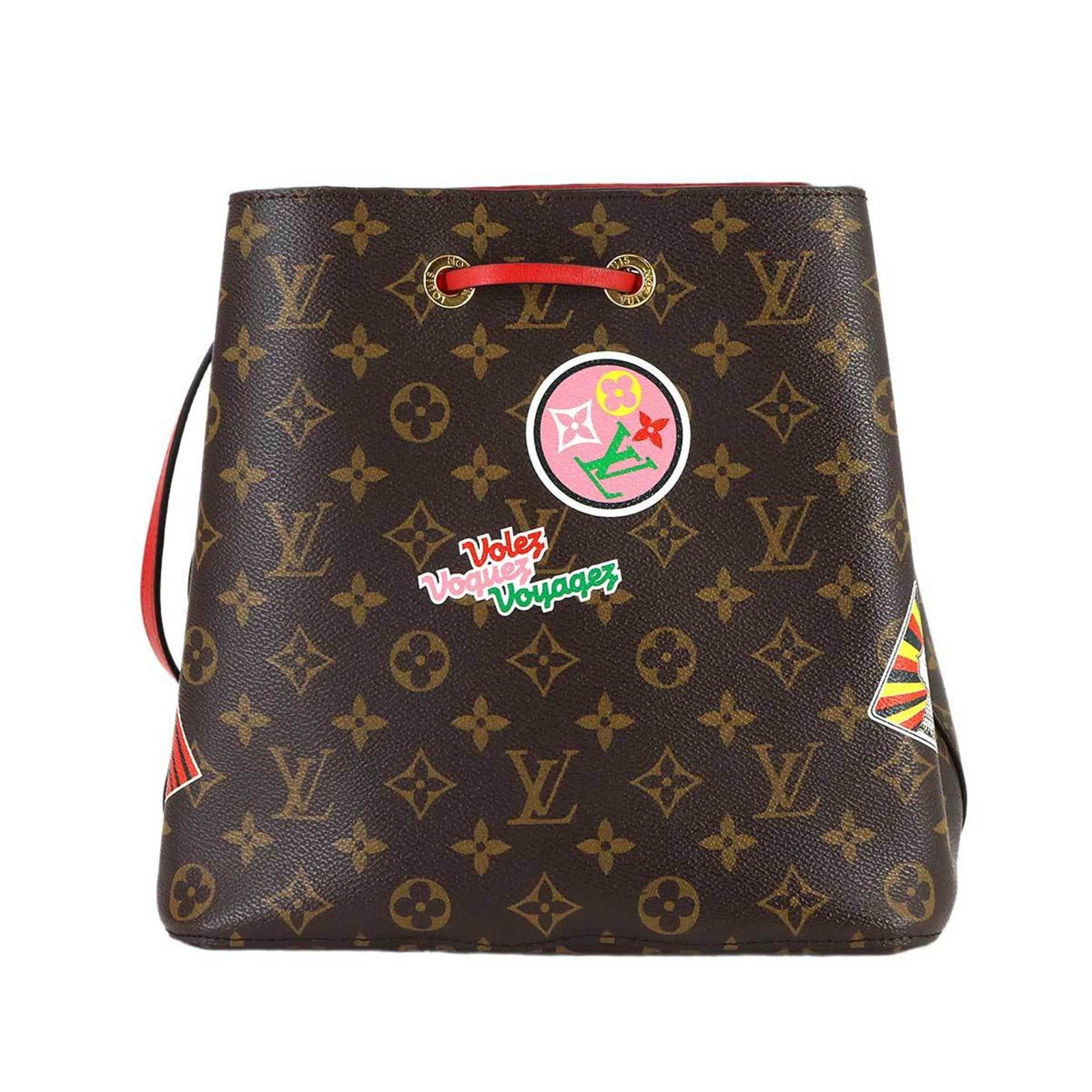 Louis Vuitton Monogram Shoulder Bag: Louis Vuitton Monogram Shoulder Bag Experience the timeless elegance of Louis Vuitton with this stunning Monogram Shoulder Bag, boasting the iconic red and white monogram pattern in a vibrant Coquelic